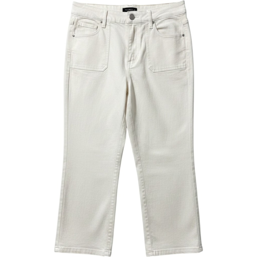 NWT Talbots Relaxed Jean Trouser Wide Leg Front Pockets Cream Comfy size 18W